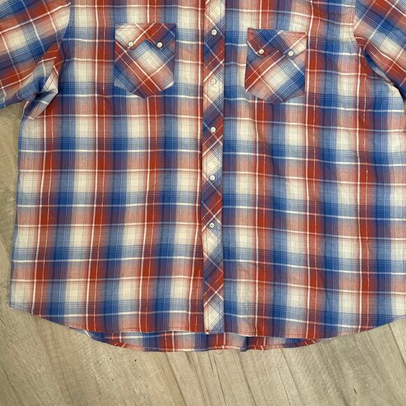 Vintage Rustler by Wrangler Pearl Snap Long Sleeve Shirt Mens 2XL - Picture 2 of 5